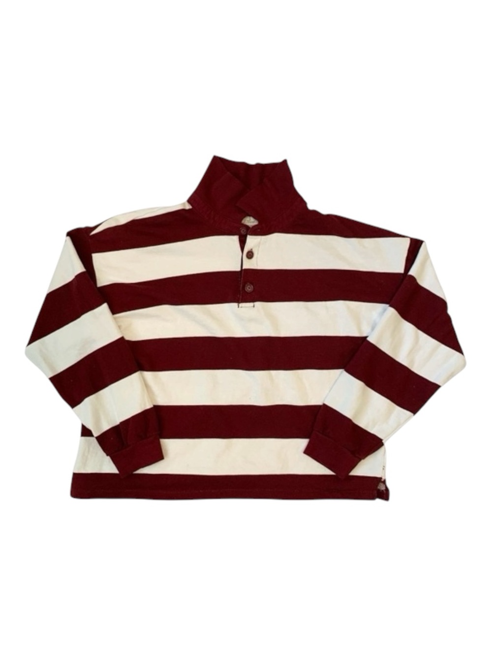 Universal Thread Maroon Striped Women’s Long Sleeve Polo Shirt